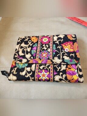 Vera Bradley Suzani Roll Up Makeup Jewelery Bag Travel Organizer Pockets Retired